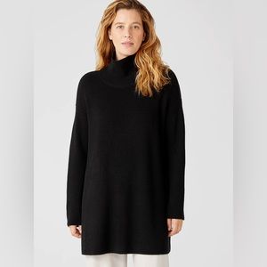 NWT Eileen Fisher Merino Turtleneck Long Top in Responsible Wool